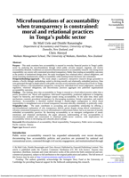 Microfoundations of accountability when transparency is constrained: moral and relational practices in&nbsp;Tonga's public sector