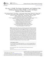 Kia mau i te WeHI: The design, development, and validation of the Wellbeing Hononga Index (WeHI)—A new self-report measure of Māori well-being