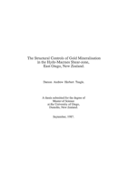 The Structural Controls of Gold Mineralisation in the Hyde-Macraes Shear-zone, East Otago, New Zealand