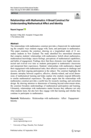 Relationships with Mathematics: A Broad Construct for Understanding Mathematical Affect and Identity