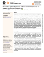 Does a free optometry service address barriers to eye care? An analysis of routinely collected data