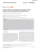 The Dark Side of Leadership: CEO Narcissism and the Quality of Climate-Related Financial Disclosures