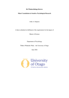He Whakawhitinga Kōrero: Māori Consultation in Sensitive Psychological Research