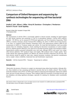 Comparison of Oxford Nanopore and Sequencing-by-Synthesis Technologies for Sequencing cell-free bacterial DNA