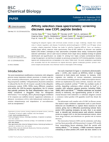 Affinity selection mass spectrometry screening discovers new COP1 peptide binders