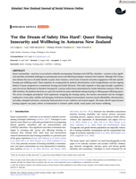 ‘For the Dream of Safety Dies Hard’: Queer Housing Insecurity and Wellbeing in Aotearoa New Zealand