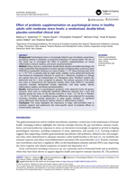 Effect of probiotic supplementation on psychological stress in healthy adults with moderate stress levels: a randomised, double-blind, placebo-controlled clinical trial
