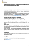 The management of cronobacter in powdered infant formula manufacturing and/or dairy processing plants in New Zealand