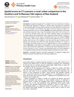 Spatial access to CT scanners: a rural-urban comparison in the Southern and Te Manawa Taki regions of New Zealand