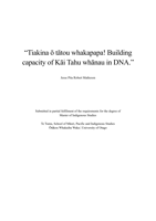 Tiakina ō tātou whakapapa! Building capacity of Kāi Tahu whānau in DNA