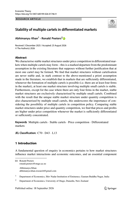 Stability of multiple cartels in differentiated markets