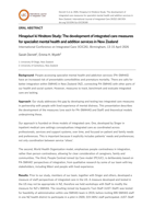 Hinapōuri ki Hīnātore Study: The development of integrated care measures for specialist mental health and addition services in New Zealand