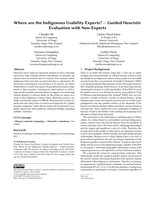 Where are the Indigenous Usability Experts? — Guided Heuristic Evaluation with Non-Experts