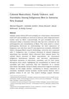 Colonial Masculinity, Family Violence, and Suicidality Among Indigenous Men in Aotearoa New Zealand