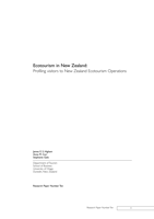 Ecotourism in New Zealand: Profiling Visitors to New Zealand Ecotourism Operations