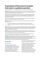 Preparedness of West Coast for the Alpine Fault rupture: a qualitative exploration. Report for Hauora Taiwhenua
