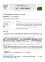 Process transparency in research publication