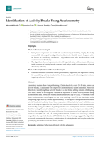 Identification of Activity Breaks Using Accelerometry