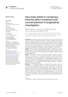 How does belief in conspiracy theories affect loneliness and connectedness? A longitudinal investigation