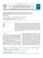 How do Indigenous peoples define health? A systematic review of definitions across Aotearoa New Zealand, Australia, Canada, and the United States