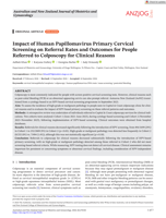 Impact of Human Papillomavirus Primary Cervical Screening on Referral Rates and Outcomes for People Referred to Colposcopy for Clinical Reasons
