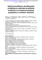 Hybrid surveillance and Bayesian modelling to estimate brucellosis incidence in a livestock-keeping population in northern Tanzania