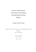 Toward advancing QA automation with machine learning-based decision support