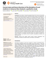 Current state and future directions of the discipline of rural medicine in Aotearoa New Zealand: a qualitative study