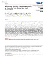 Voluntarily stopping eating and drinking at the end of life: Clinical and legal perspectives